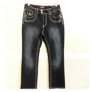 Angels dark denim jeans size 8Short slim boot cut